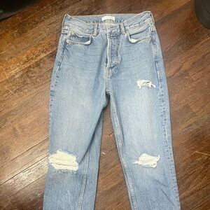 Anine Bing Distressed Light Blue Jeans